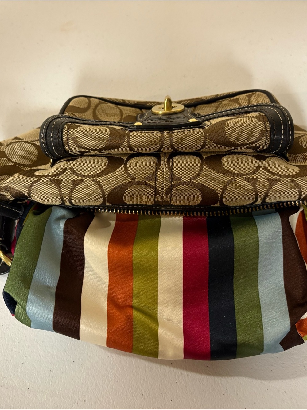 Coach 65th Ann Brown Signature Mini Bag with Black Trim F06K - 40224 EUC - Picture 4 of 13